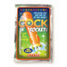 Orange-flavored Cock Rockets oral candy package with rocket graphic and playful text on green background