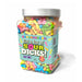 Clear jar filled with colorful sour candy shapes and a playful label reading Eat a Jar of Sour Dicks 2 lbs.