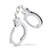 Temptasia Beginner Cuffs made of polished stainless steel with a linked chain and safety release mechanism.