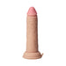 Realistic 6.5-inch vibrating silicone model with suction cup base in natural skin tone and pink tip.