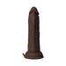 Dark brown realistic vibrating model with suction cup base and detailed texture, 6.5 inches long.