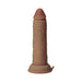 Realistic 6.5-inch vibrating silicone model with suction cup base and textured shaft in natural skin tone.