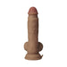 Realistic 7.5-inch vibrating model in oak color with suction base and detailed texture.