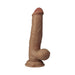 Realistic 8.5-inch vibrating silicone model with suction cup base and lifelike texture in natural skin tone.