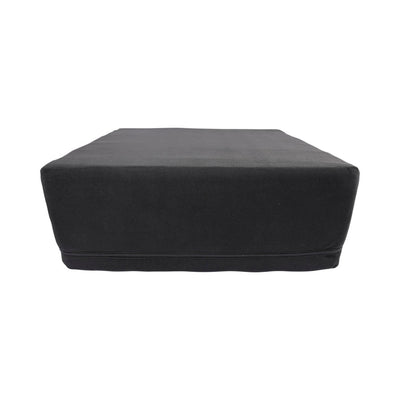 Black wedge-shaped foam positioner with a smooth, durable cover designed for versatile support and comfort.