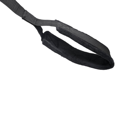 Close-up of the black padded strap with soft plush lining from the Sportsheets Pivot Deluxe Door Jam Sex Sling.