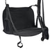 Black padded door jam sling with adjustable straps and loops for support and comfort.