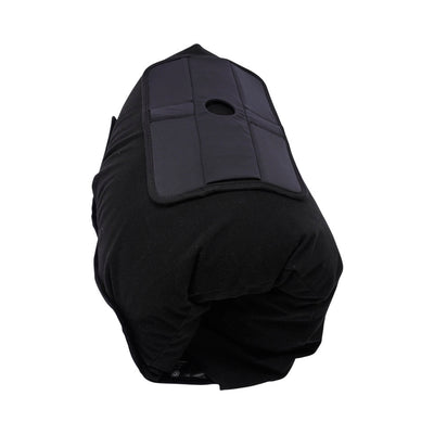 Black Sportsheets Pivot Pillow Protector with hook and loop closure and central opening, designed to fit over a standard pillow.