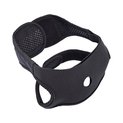 Black neoprene Sportsheets Pivot In Your Face strap-on harness with adjustable hook and loop closures and silicone grip strips.