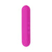 Compact pink silicone bullet vibrator with three control buttons and smooth rounded tip.