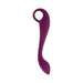 Burgundy silicone Lochness G rechargeable vibrator with curved shaft and ring handle for G-spot stimulation.