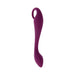 Burgundy silicone Lochness G-spot vibrator with curved shaft and loop handle, USB rechargeable and waterproof design.