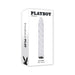Packaging of the Playboy In A Twist Rechargeable White Glass Vibrator with spiral design and branding.