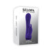 Packaging box of Selopa Plum Job rechargeable purple silicone dual stimulator vibrator with rabbit design