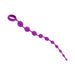 Purple silicone beaded adventure toy with graduated beads and a loop handle for easy retrieval.