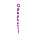 Purple silicone beaded adventure toy with graduated beads and a circular retrieval ring on a white background.