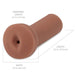 Brown realistic textured sleeve with insertable length of 4.7 inches and total length of 5.3 inches shown on white background.
