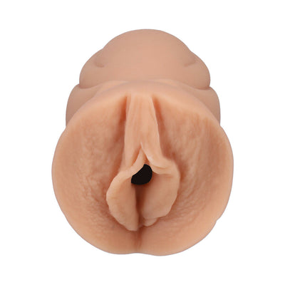 Compact handheld pocket sleeve in natural skin tone with realistic texture and detailed design.