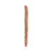 Beige 14-inch posable double-ended dildo with realistic texture and soft material on white background.