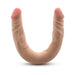 Beige double-ended posable dildo with realistic texture and veining, flexible design for versatile use.