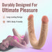 Beige 14-inch posable double-ended dildo with realistic texture, designed for comfort and body-safe use.