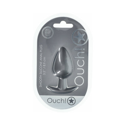 Ouch! Smooth Silicone Anal Plug Large 3.5 in., Purple