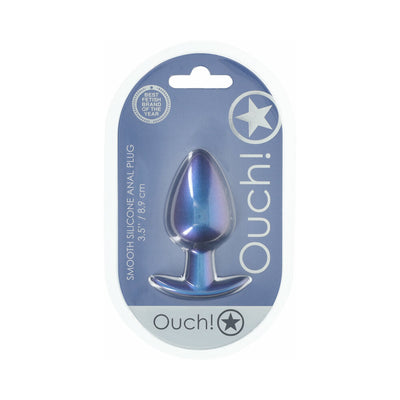Ouch! Smooth Silicone Anal Plug Large 3.5 in., Purple