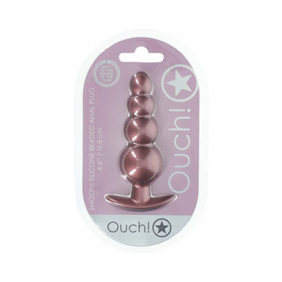 Ouch! Smooth Silicone Beaded Anal Plug 4.6 in.