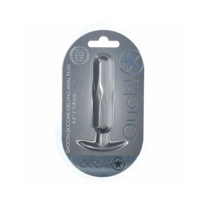 Ouch! Smooth Silicone Oblong Anal Plug 4.6 in.