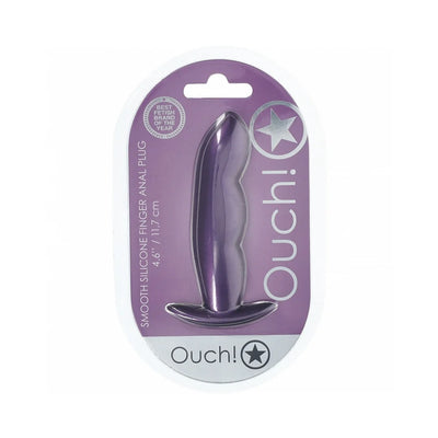 Ouch! Smooth Silicone Finger Anal Plug 4.6 in