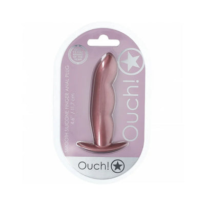 Ouch! Smooth Silicone Finger Anal Plug 4.6 in