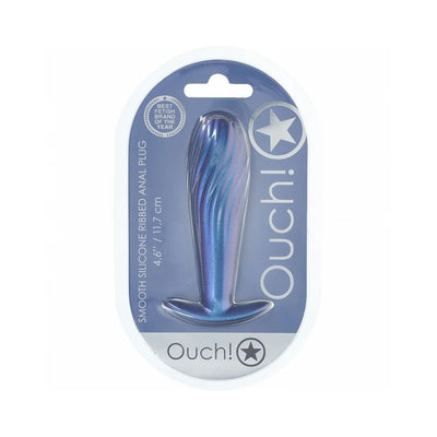 Ouch! Smooth Silicone Ribbed Anal Plug 4.6 in. Ouch! Smooth Silicone Ribbed Anal Plug 4.6 in.