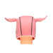 Back view of pink neoprene hood with pig ears from Master Series on mannequin head.