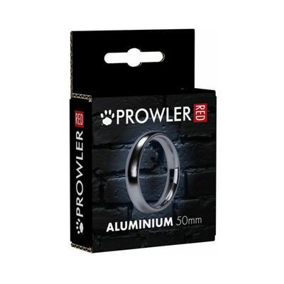 Prowler Red 50mm silver aluminum ring in black branded packaging with red and white text.