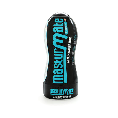 Black Masturmate Butt Cream anal masturbator with blue branding and ergonomic squeezable design.