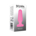 Packaging box of Selopa Petite Plug in pink silicone with product image and branding on front