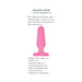 Pink petite silicone plug with gently rounded tip and flared base, waterproof and body-safe design.