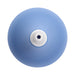 Top view of a blue silicone anal douche with a white nozzle opening on a white background.