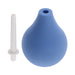 Blue silicone bulb douche with detachable white nozzle for gentle cleansing and easy cleaning.