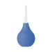 Compact blue silicone anal douche with white nozzle for gentle and hygienic cleansing.