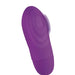 Purple silicone bullet vibrator with pulsing vibration effect shown on a white background.
