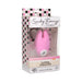 Pink Sucky Bunny silicone clitoral stimulator in clear packaging with checkered design and product details visible.