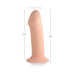 Beige squeezable phallic dildo with suction cup base, measuring 6.9 inches long and 2 inches wide.