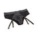 Black panty harness with lace sides, front O-ring, and adjustable garter straps for stockings.