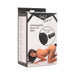 Packaging box for a black interchangeable bunny tail with easy snap-on feature and image of a woman posing on all fours.