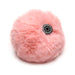Soft pink fluffy interchangeable bunny tail with black SnapOn base for anal plug attachment.