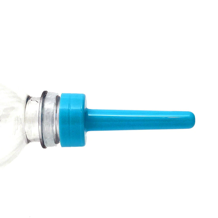 Blue Rascal Daisy Douche nozzle attached to a clear water bottle for discreet personal hygiene use.