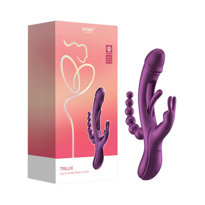 Trilux Kinky Finger Rabbit Vibrator with Anal Beads