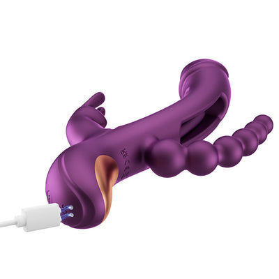Trilux Kinky Finger Rabbit Vibrator with Anal Beads