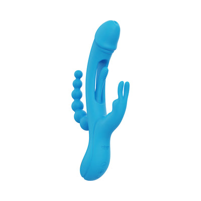 Trilux Kinky Finger Rabbit Vibrator with Anal Beads - Blue